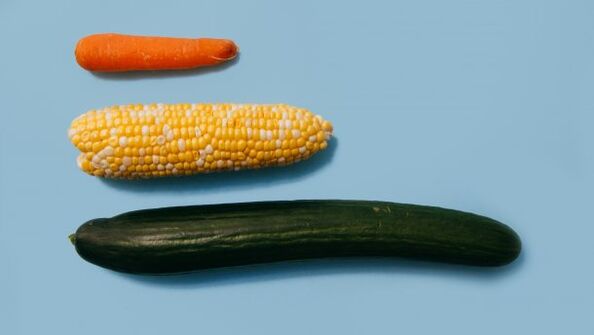 Różne rozmiary męskiego członka na przykładzie warzyw
